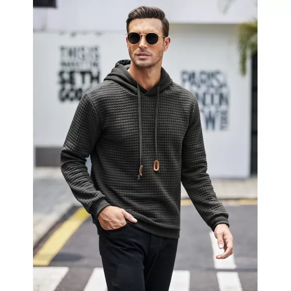 COOFANDY Mens Hooded Sweatshirt Casual Long Sleeve Drawstring Waffle Knit Pullover Hoodies