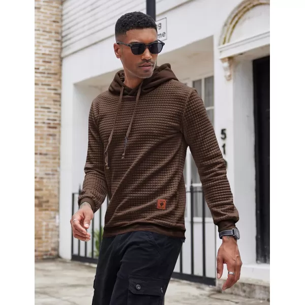 COOFANDY Mens Hooded Sweatshirt Casual Long Sleeve Drawstring Waffle Knit Pullover Hoodies