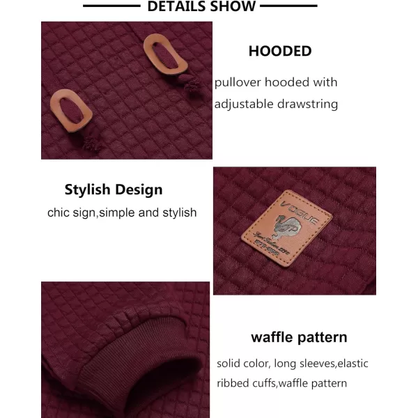 COOFANDY Mens Hooded Sweatshirt Casual Long Sleeve Drawstring Waffle Knit Pullover Hoodies
