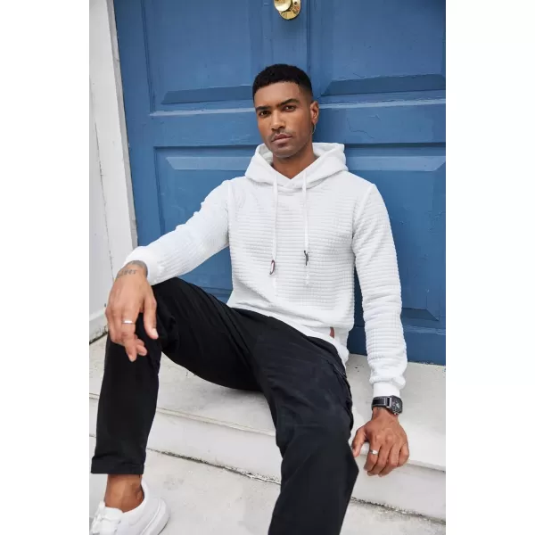 COOFANDY Mens Hooded Sweatshirt Casual Long Sleeve Drawstring Waffle Knit Pullover Hoodies