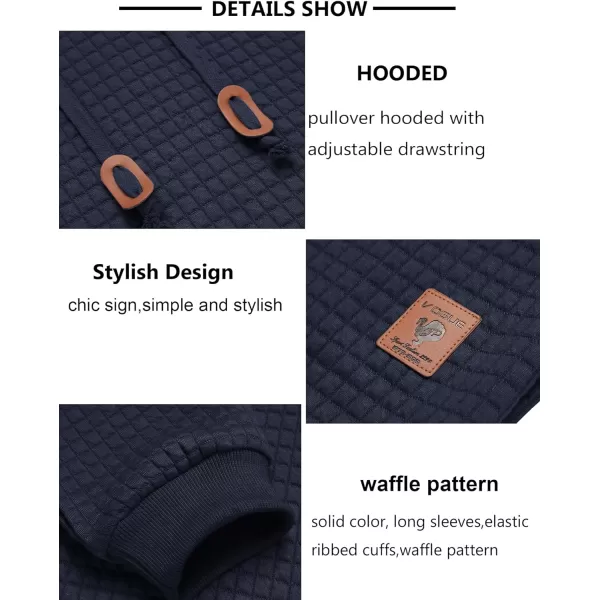 COOFANDY Mens Hooded Sweatshirt Casual Long Sleeve Drawstring Waffle Knit Pullover Hoodies