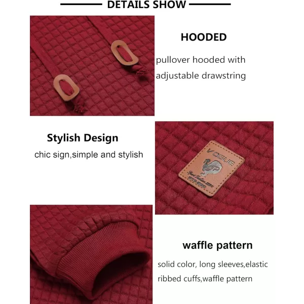 COOFANDY Mens Hooded Sweatshirt Casual Long Sleeve Drawstring Waffle Knit Pullover Hoodies