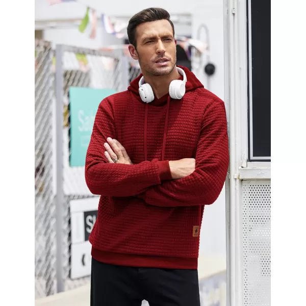 COOFANDY Mens Hooded Sweatshirt Casual Long Sleeve Drawstring Waffle Knit Pullover Hoodies