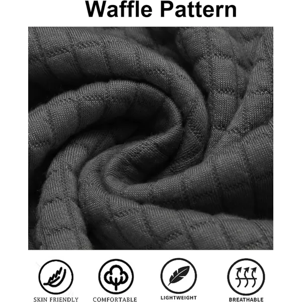 COOFANDY Mens Hooded Sweatshirt Casual Long Sleeve Drawstring Waffle Knit Pullover Hoodies