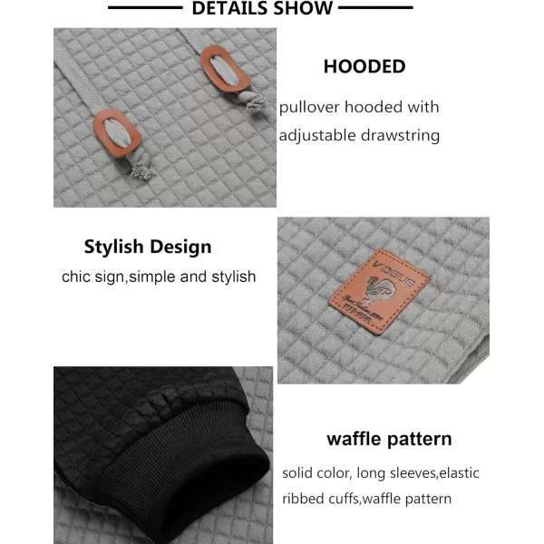 COOFANDY Mens Hooded Sweatshirt Casual Long Sleeve Drawstring Waffle Knit Pullover Hoodies)