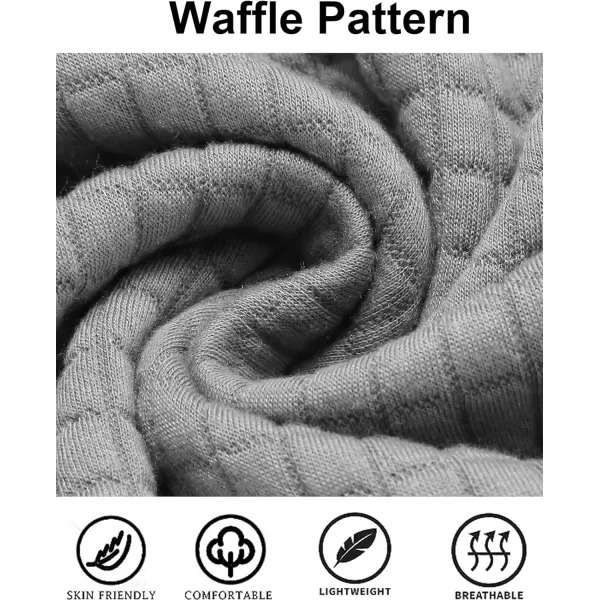 COOFANDY Mens Hooded Sweatshirt Casual Long Sleeve Drawstring Waffle Knit Pullover Hoodies)