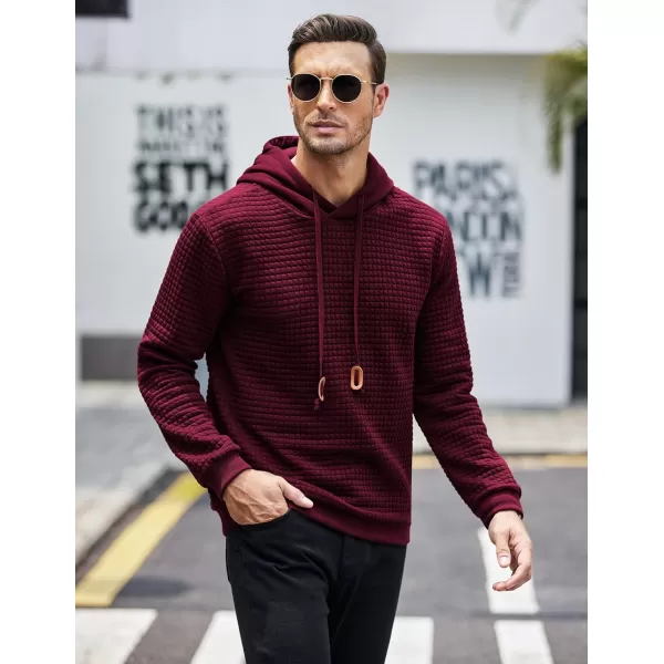 COOFANDY Mens Hooded Sweatshirt Casual Long Sleeve Drawstring Waffle Knit Pullover Hoodies