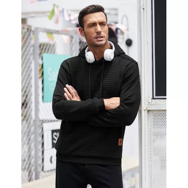 COOFANDY Mens Hooded Sweatshirt Casual Long Sleeve Drawstring Waffle Knit Pullover Hoodies
