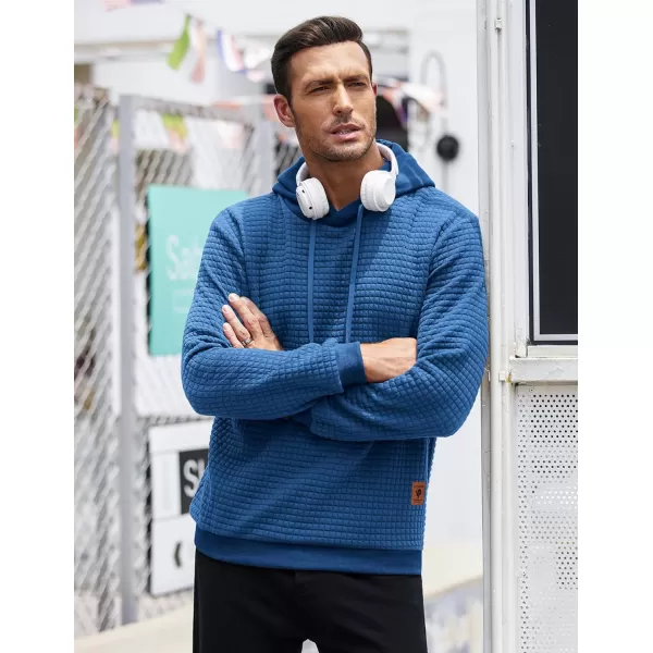 COOFANDY Mens Hooded Sweatshirt Casual Long Sleeve Drawstring Waffle Knit Pullover Hoodies