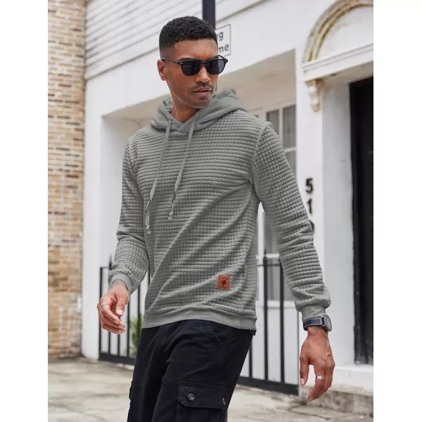 COOFANDY Mens Hooded Sweatshirt Casual Long Sleeve Drawstring Waffle Knit Pullover Hoodies