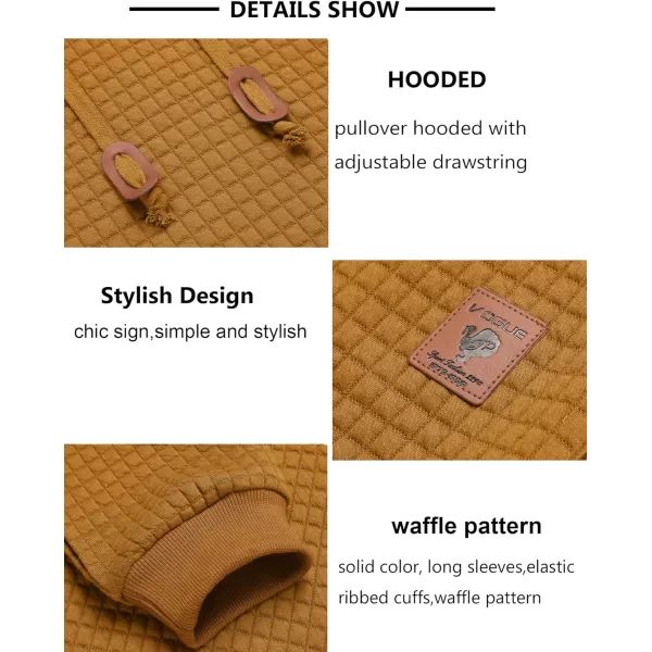 COOFANDY Mens Hooded Sweatshirt Casual Long Sleeve Drawstring Waffle Knit Pullover Hoodies