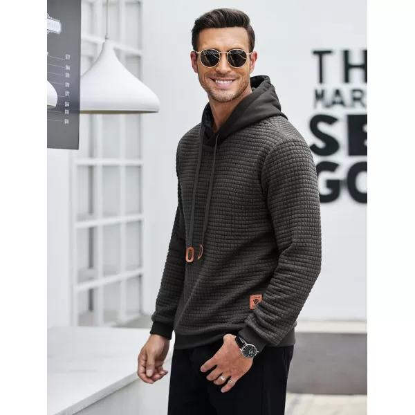 COOFANDY Mens Hooded Sweatshirt Casual Long Sleeve Drawstring Waffle Knit Pullover Hoodies