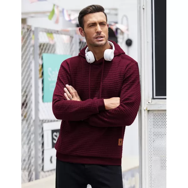 COOFANDY Mens Hooded Sweatshirt Casual Long Sleeve Drawstring Waffle Knit Pullover Hoodies