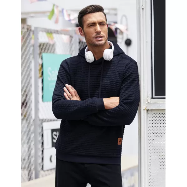 COOFANDY Mens Hooded Sweatshirt Casual Long Sleeve Drawstring Waffle Knit Pullover Hoodies