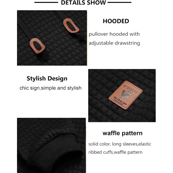 COOFANDY Mens Hooded Sweatshirt Casual Long Sleeve Drawstring Waffle Knit Pullover Hoodies