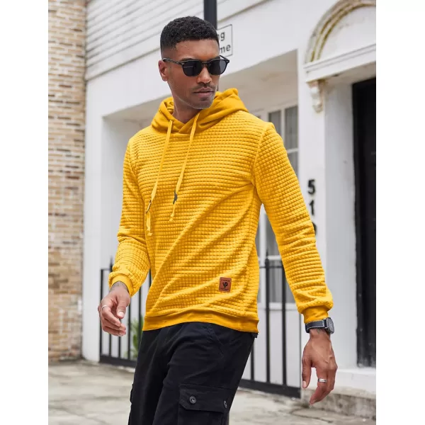 COOFANDY Mens Hooded Sweatshirt Casual Long Sleeve Drawstring Waffle Knit Pullover Hoodies