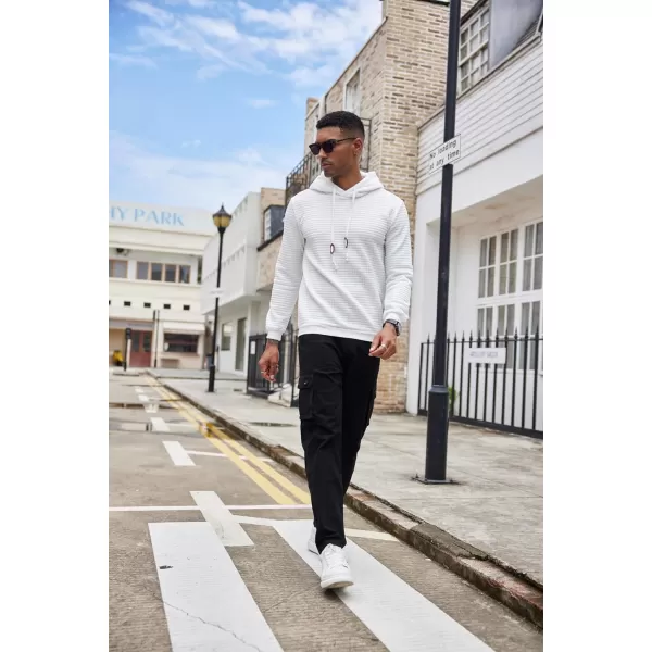 COOFANDY Mens Hooded Sweatshirt Casual Long Sleeve Drawstring Waffle Knit Pullover Hoodies