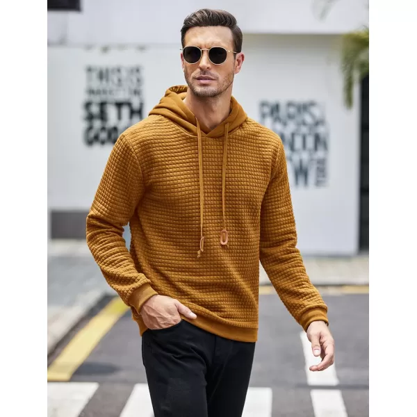 COOFANDY Mens Hooded Sweatshirt Casual Long Sleeve Drawstring Waffle Knit Pullover Hoodies