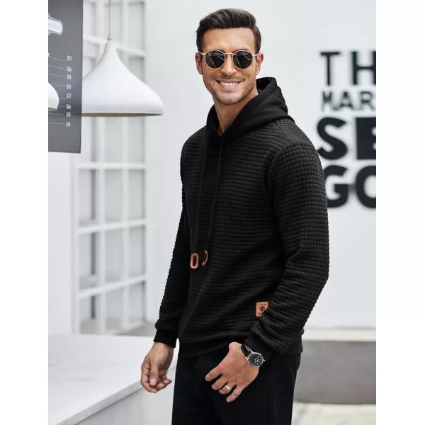 COOFANDY Mens Hooded Sweatshirt Casual Long Sleeve Drawstring Waffle Knit Pullover Hoodies