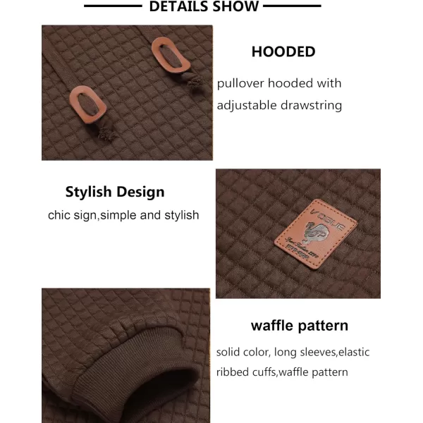 COOFANDY Mens Hooded Sweatshirt Casual Long Sleeve Drawstring Waffle Knit Pullover Hoodies