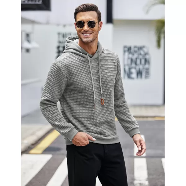 COOFANDY Mens Hooded Sweatshirt Casual Long Sleeve Drawstring Waffle Knit Pullover Hoodies