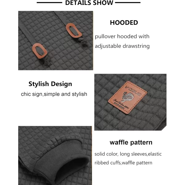 COOFANDY Mens Hooded Sweatshirt Casual Long Sleeve Drawstring Waffle Knit Pullover Hoodies