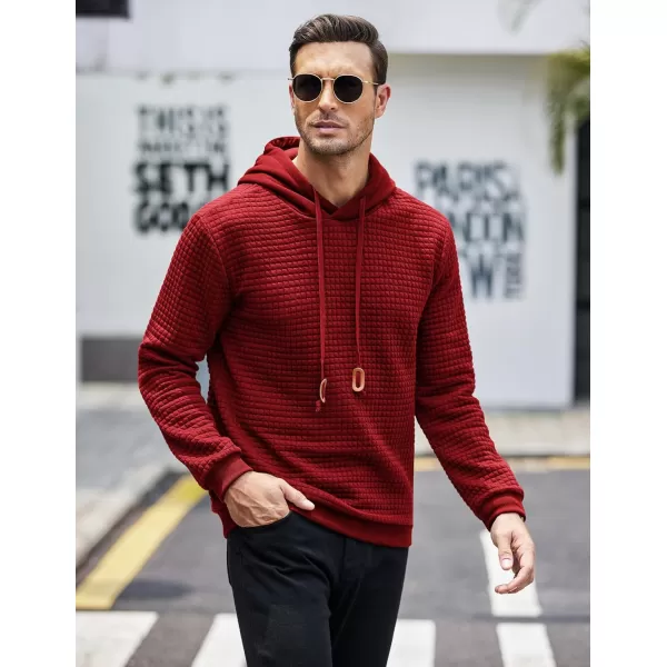 COOFANDY Mens Hooded Sweatshirt Casual Long Sleeve Drawstring Waffle Knit Pullover Hoodies