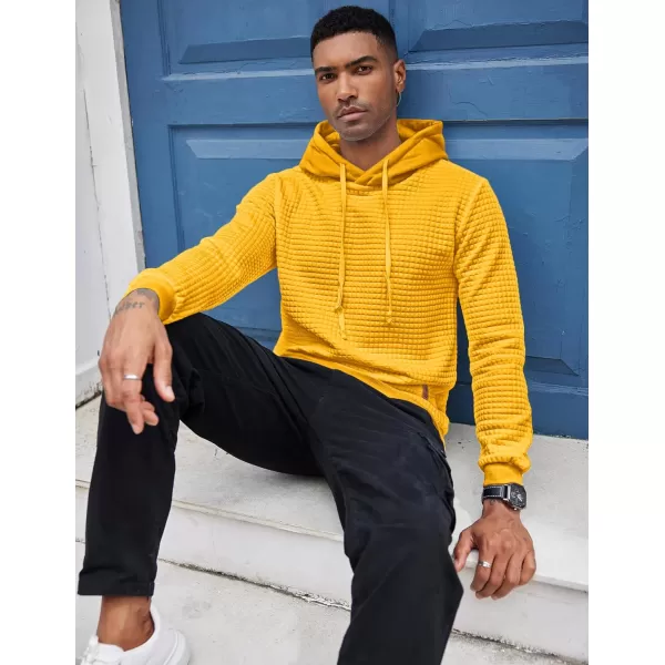 COOFANDY Mens Hooded Sweatshirt Casual Long Sleeve Drawstring Waffle Knit Pullover Hoodies