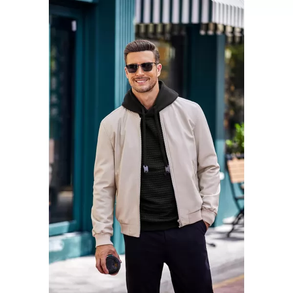 COOFANDY Men's Hooded Sweatshirt Long Sleeve Fashion Gym Athletic Hoodies Solid Plaid Jacquard Pullover with Pocket