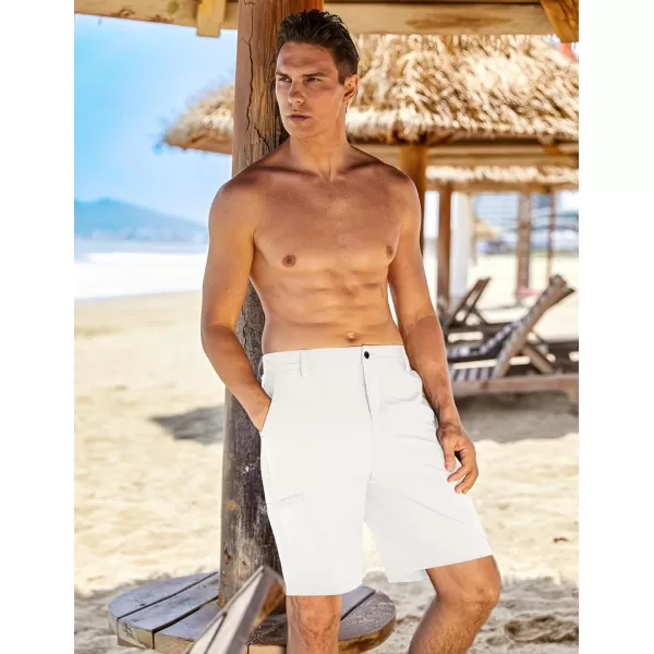 COOFANDY Mens Hybrid Casual Golf Shorts 9" Stretch Lightweight Quick Dry Summer Hiking Travel Shorts with Zipper Pockets