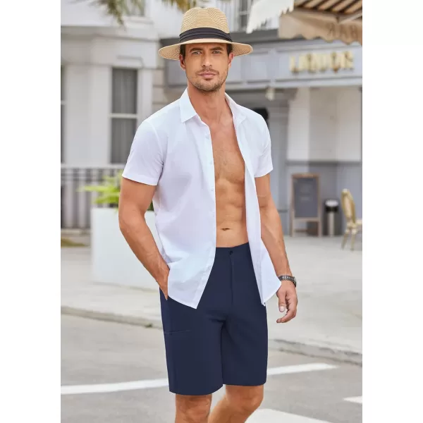 COOFANDY Mens Hybrid Casual Golf Shorts 9" Stretch Lightweight Quick Dry Summer Hiking Travel Shorts with Zipper Pockets