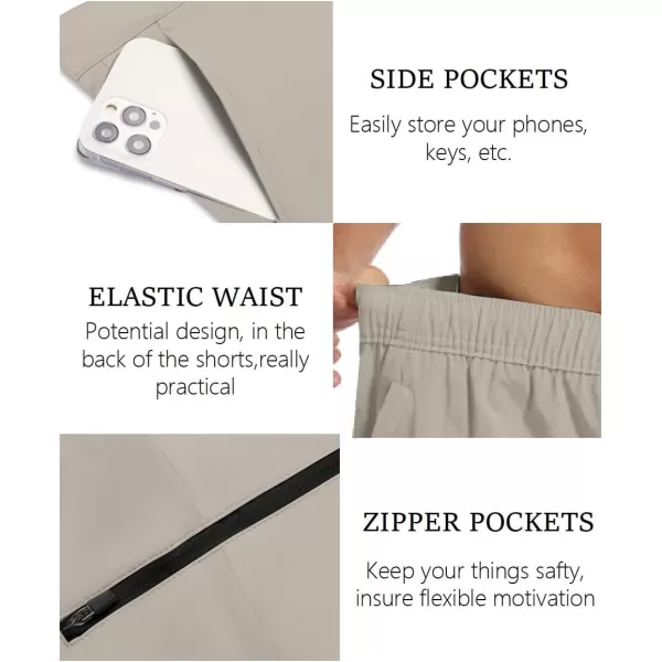 COOFANDY Mens Hybrid Casual Golf Shorts 9" Stretch Lightweight Quick Dry Summer Hiking Travel Shorts with Zipper Pockets