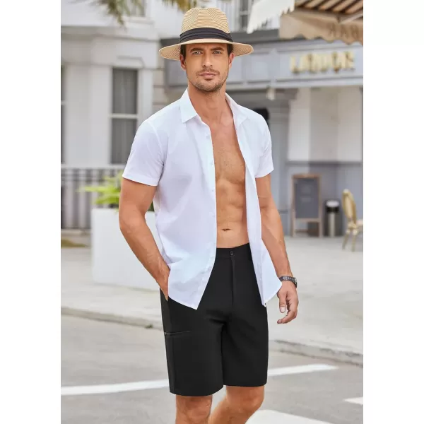 COOFANDY Mens Hybrid Casual Golf Shorts 9" Stretch Lightweight Quick Dry Summer Hiking Travel Shorts with Zipper Pockets