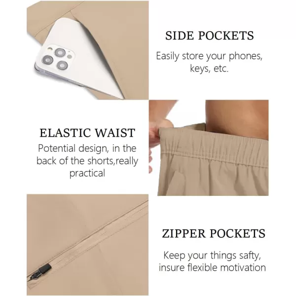 COOFANDY Mens Hybrid Casual Golf Shorts 9" Stretch Lightweight Quick Dry Summer Hiking Travel Shorts with Zipper Pockets