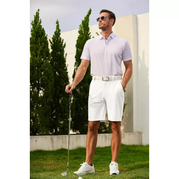 COOFANDY Mens Hybrid Casual Golf Shorts 9" Stretch Lightweight Quick Dry Summer Hiking Travel Shorts with Zipper Pockets