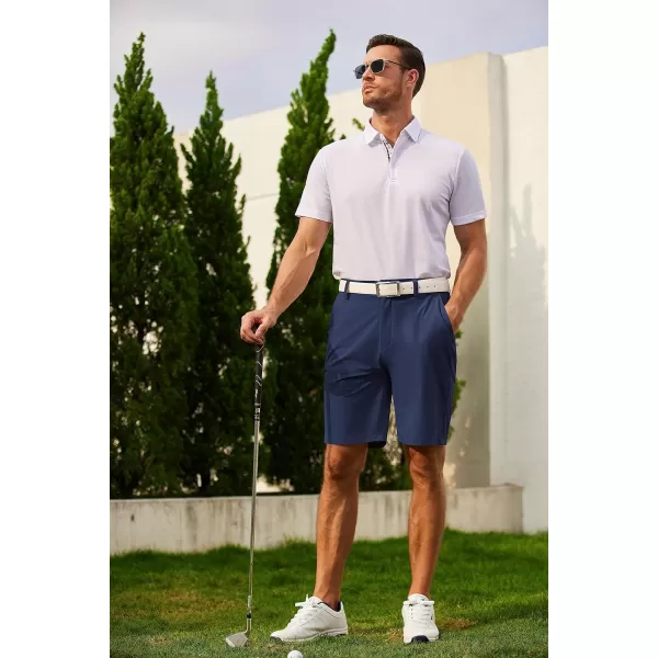 COOFANDY Mens Hybrid Casual Golf Shorts 9" Stretch Lightweight Quick Dry Summer Hiking Travel Shorts with Zipper Pockets