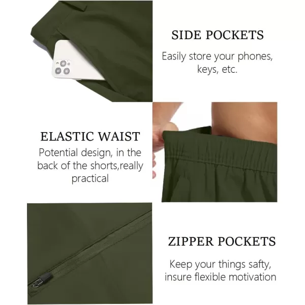 COOFANDY Mens Hybrid Casual Golf Shorts 9" Stretch Lightweight Quick Dry Summer Hiking Travel Shorts with Zipper Pockets