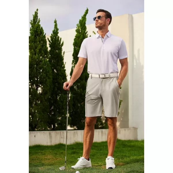COOFANDY Mens Hybrid Casual Golf Shorts 9" Stretch Lightweight Quick Dry Summer Hiking Travel Shorts with Zipper Pockets