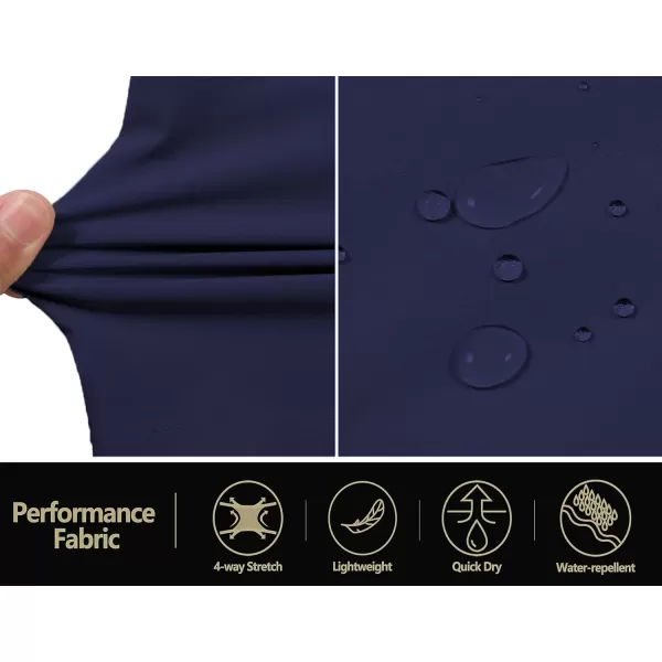 COOFANDY Mens Hybrid Casual Golf Shorts 9" Stretch Lightweight Quick Dry Summer Hiking Travel Shorts with Zipper Pockets