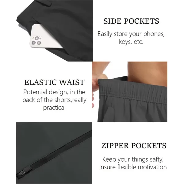 COOFANDY Mens Hybrid Casual Golf Shorts 9" Stretch Lightweight Quick Dry Summer Hiking Travel Shorts with Zipper Pockets