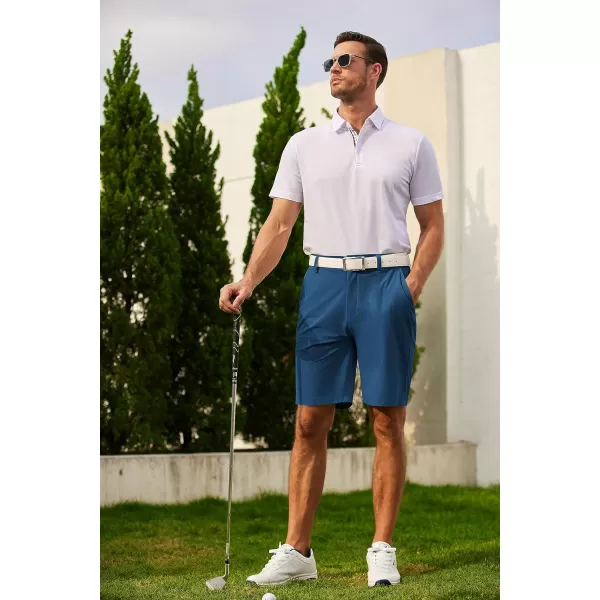 COOFANDY Mens Hybrid Casual Golf Shorts 9" Stretch Lightweight Quick Dry Summer Hiking Travel Shorts with Zipper Pockets