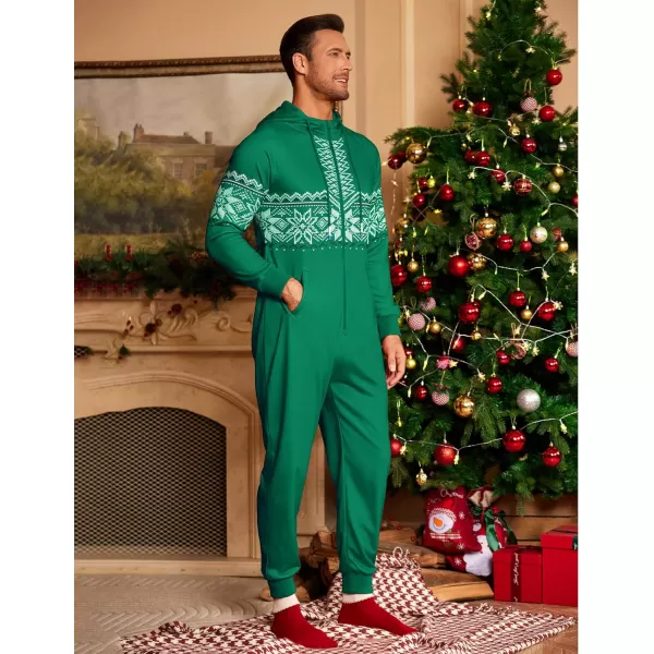 COOFANDY Mens Jumpsuit Onesie Rompers Drawtsring Hooded Full Zip One Piece Tracksuit with Pockets