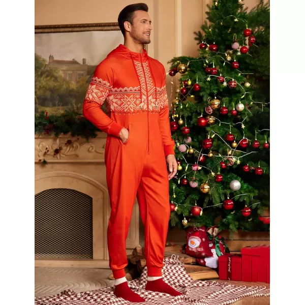 COOFANDY Mens Jumpsuit Onesie Rompers Drawtsring Hooded Full Zip One Piece Tracksuit with Pockets