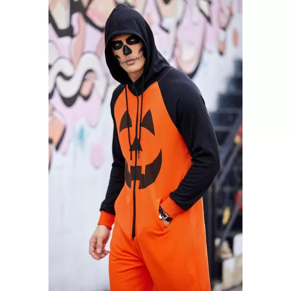 COOFANDY Mens Jumpsuit Onesie Rompers Drawtsring Hooded Full Zip One Piece Tracksuit with Pockets
