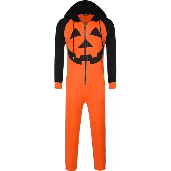 COOFANDY Mens Jumpsuit Onesie Rompers Drawtsring Hooded Full Zip One Piece Tracksuit with Pockets