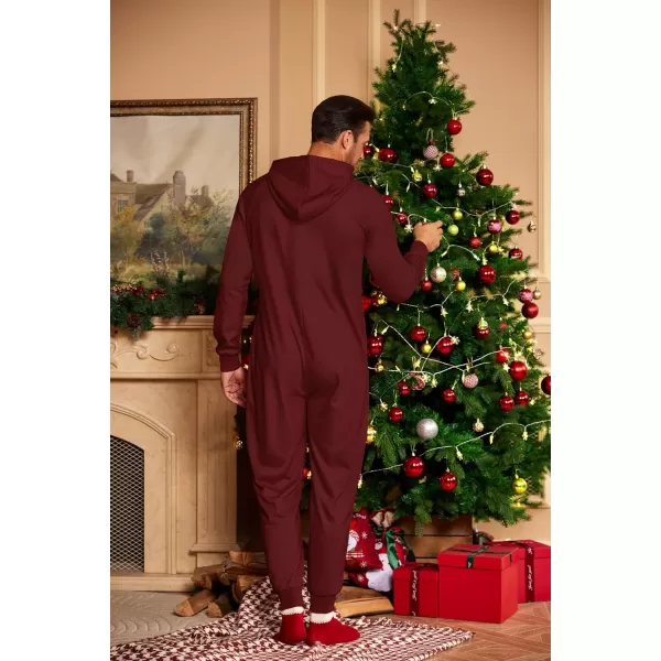 COOFANDY Mens Jumpsuit Onesie Rompers Drawtsring Hooded Full Zip One Piece Tracksuit with Pockets