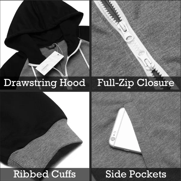 COOFANDY Mens Jumpsuit Onesie Rompers Drawtsring Hooded Full Zip One Piece Tracksuit with Pockets