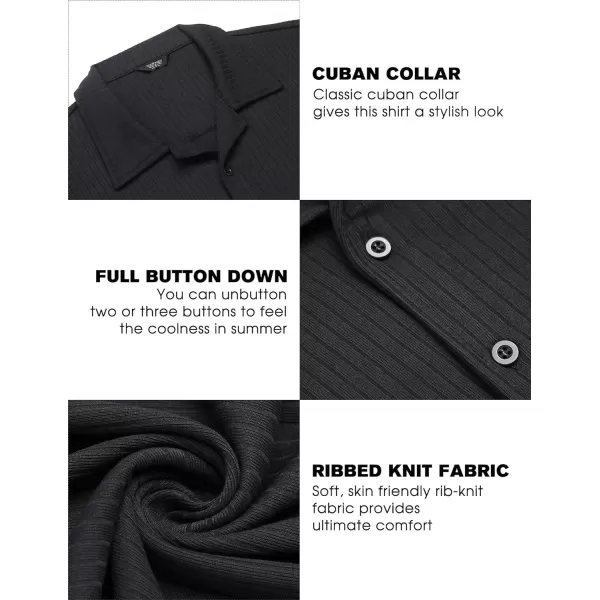 COOFANDY Mens Knit Button Down Shirt Short Sleeve Button Up Shirt Summer Casual Beach Tops