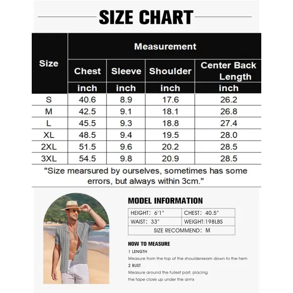 COOFANDY Men's Knit Button Down Shirt Short Sleeve Vintage Polo Shirts Summer Casual Beach Tops