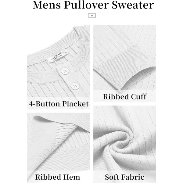 COOFANDY Mens Knitted Henley Shirts Casual Long Sleeve Slim Fit Lightweight Ribbed Pullover Sweater